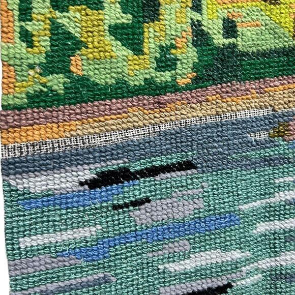 VTG Needlepoint Charles Bridge Prague Canal Village European Embroidery 18”x28” - Picture 9 of 16
